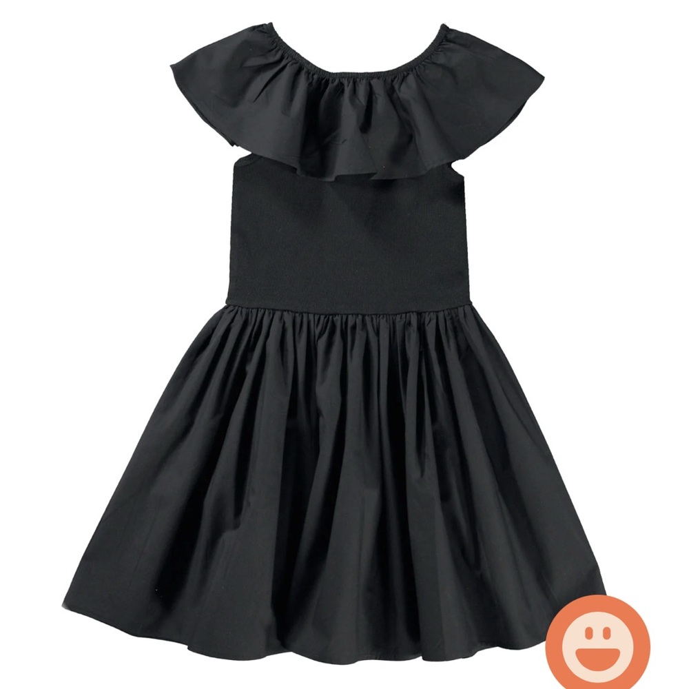 Molo Elegant Black Ruffle Dress